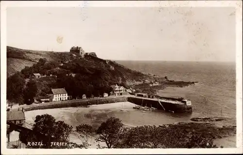 Ak Rozel Kanalinsel Jersey, Blick auf den Ort