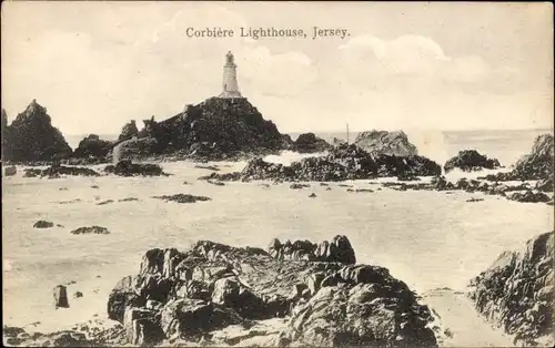 Ak St. Brelade Kanalinsel Jersey, Leuchtturm La Corbiere