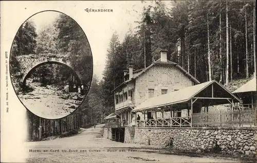 Ak Gérardmer Lothringen Vosges, Hotel et Café au Saut des Cuves