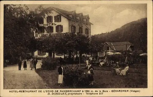 Ak Gérardmer Lothringen Vosges, Hotel Restaurant de l'Echo de Ramberchamp