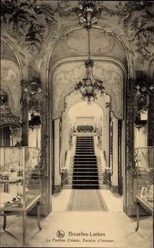 Ak Laeken Bruxelles Brüssel, Le Pavillon Chinois, Escalier d'honneur