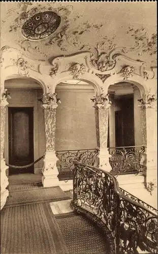 Ak Laeken Bruxelles Brüssel, Pavillon Chinois, Vestibule et rampe au 1er etage