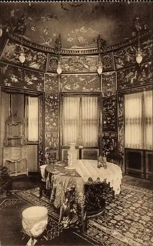 Ak Laeken Bruxelles Brüssel, Le Pavillon Chinois, Salon octogonal rouge