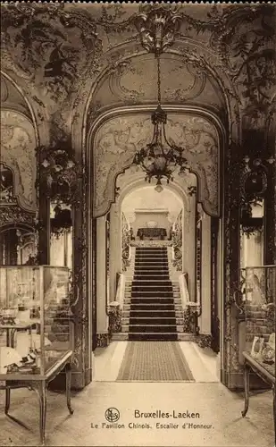 Ak Laeken Bruxelles Brüssel, Le Pavillon Chinois, Escalier d'Honneur