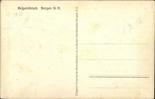 Ak Bergen aan Zee Nordholland Niederlande, Reigersbosch