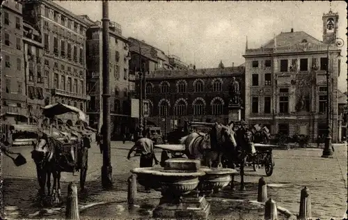 Ak Genova Genua Liguria, Piazza Caricamento, Palazzo San Giorgio