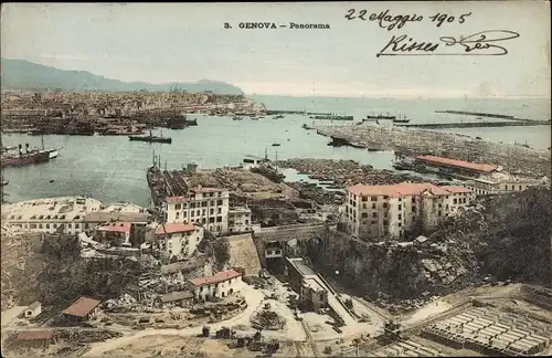 Ak Genova Genua Liguria, Panorama