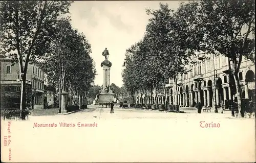 Ak Torino Turin Piemonte, Monumento Vittorio Emanuele