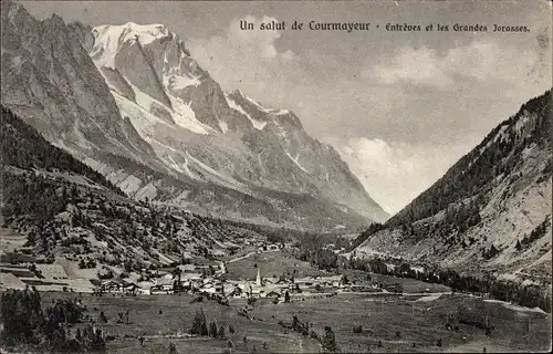Ak Courmayeur Valle D'Aosta Italien, Entreves et les Grandes Jorasses