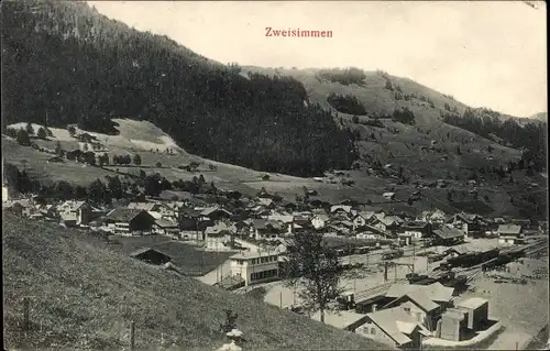 Ak Zweisimmen Kanton Bern, Gesamtansicht