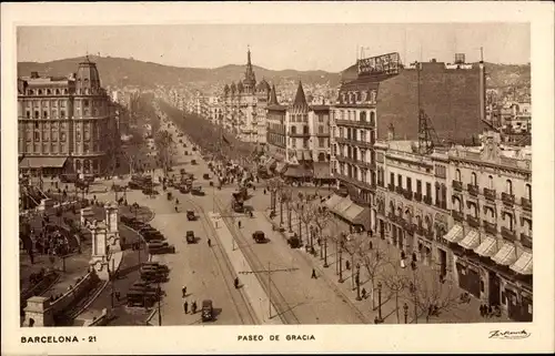 Ak Barcelona Katalonien Spanien, Stadtbild