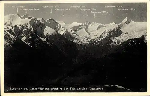 Ak Zell am See in Salzburg, Blick von der Schmittenhöhe