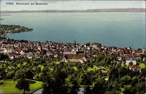 Ak Rorschach Kanton Sankt Gallen Schweiz, Gesamtansicht vom Ort am Bodensee