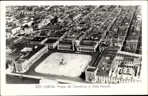 Ak Lisboa Lissabon Portugal, Praca do Comercio e Vista Parcial