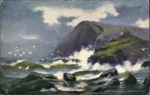 Künstler Ak Ilfracombe Devon South West, Lantern Hill, Seagulls