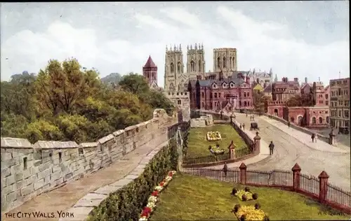 Künstler Ak York Yorkshire England, The City Walls