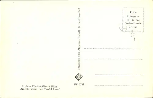 Ak Schauspieler Hannes Messemer, Portrait aus dem Film Nachts wenn der Teufel kam