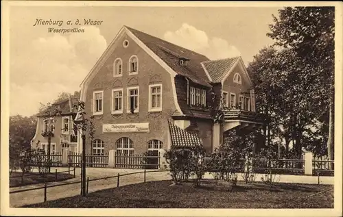 Ak Nienburg an der Weser, Gasthaus Weserpavillon