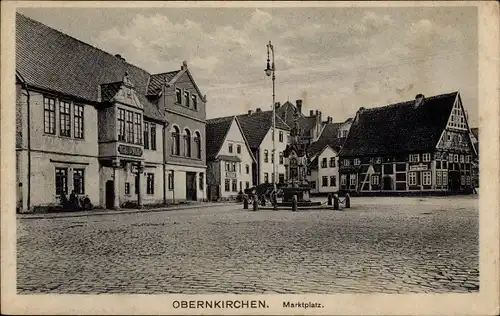 Ak Obernkirchen in Schaumburg, Marktplatz, Brunnen, Hotel