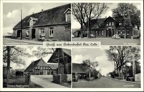 Ak Hohenbostel Bienenbüttel, Dorfstraße, Gasthaus, Bauerngehöft, Geschäftshaus Siebels