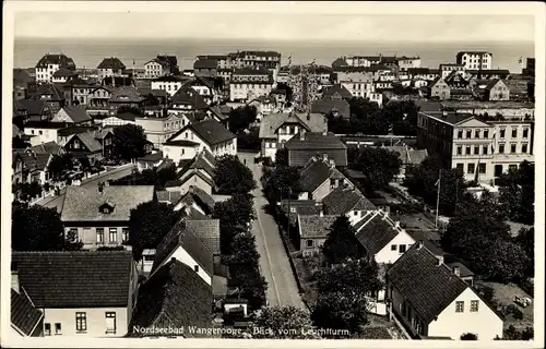 Ak Nordseebad Wangerooge in Ostfriesland, Blick vom Leuchtturm auf den Ort