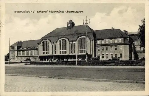 Ak Wesermünde Bremerhaven, Bahnhof
