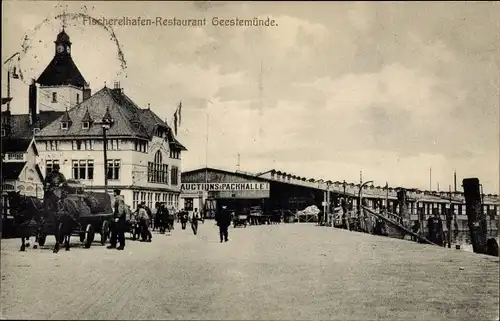 Ak Geestemünde Bremerhaven, Fischereihafen, Restaurant