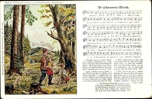 Lied Künstler Ak Lattermann, G., Dr Schwamma Marsch, Pilzsucher, Wilhelm Vogel Nr. 114