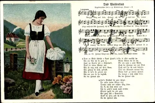 Künstler Ak Das Waisenkind, Ergzebirgisches Lied, Hilmar Mückenberger