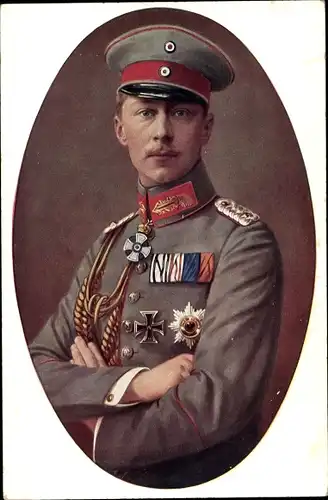 Ak Kronprinz Wilhelm, Portrait in Uniform, Eisernes Kreuz