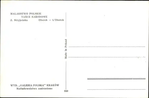 Künstler Ak Stryjenska, Z., Oberek, Tance Narodowe