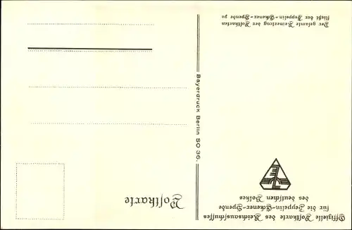 Künstler Ak Amtsberg, Otto, Ein Deutscher Zeppelin, Eckener Spende, Luftschiff, Industrieanlagen