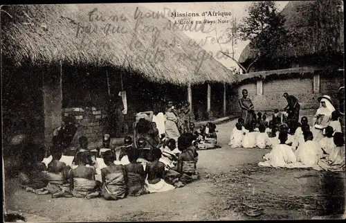 Ak Missions d&#39;Afrique, Die Schule im Land der Schwarzen