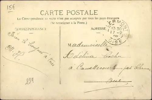 Ak Mouy-Oise, Place de la Gare, Eingang zur Stadt