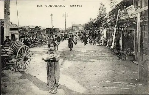 Ak Yokohama Pref Kanagawa Japan, A-Straße