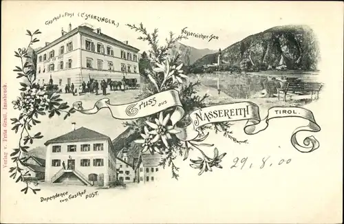 Ak Nassereith in Tirol, Gasthof zur Post, Nassereither See