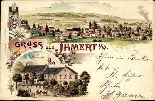 Litho Ihmert Hemer im Sauerland, Totalansicht, Gasthof Berkenhof