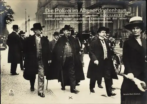 Ak Berlin, Polizei im Abgeordnetenhaus 9. Mai 1912, Julian Borchardt