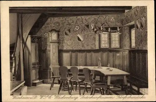 Studentika Ak Weinheim an der Bergstraße Baden,  WSC Wachenburg, Unterkunftsraum