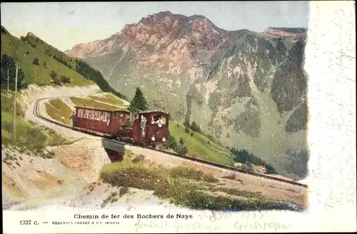 Litho Pochers Vaud Schweiz, Chemin de fer de Naye