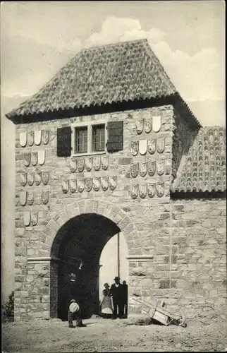 Studentika Ak Weinheim an der Bergstraße Baden, Das Wappentor der WSC Wachenburg