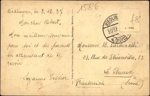 Ak Riedlingen in der Schwäbischen Alb, Zwiefalter Tor