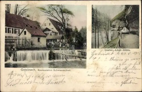 Ak Gsteinach Schwarzenbruck in Mittelfranken Bayern, Restauration Schwarzachtal, Gustav Adolf Höhle