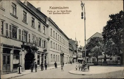 Ak Kaiserslautern in der Pfalz, Steinstraße, Stadthausbrunnen