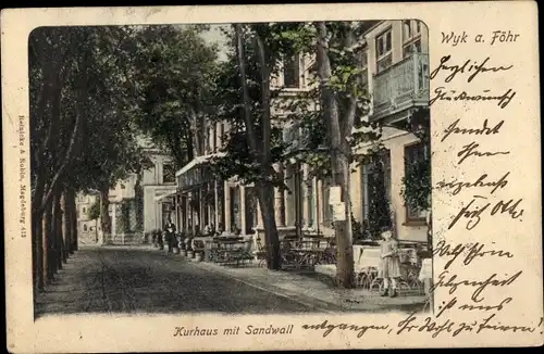 Ak Wyk auf Föhr Nordfriesland, Kurhaus, Sandwall