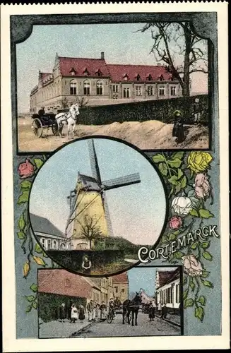 Ak Cortemarck Kortemark Westflandern, Windmühle, Ortsansichten