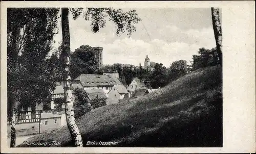 Ak Ronneburg in Thüringen, Blick v. Gessental