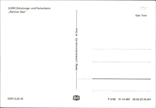 Ak Wandlitz in der Mark, LEW Schulungs- und Ferienheim Rahmer See