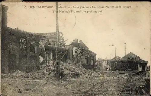 Ak Hénin Liétard Hénin Beaumont Pas de Calais, La Fosse Merlot et le Triage apres la guerre