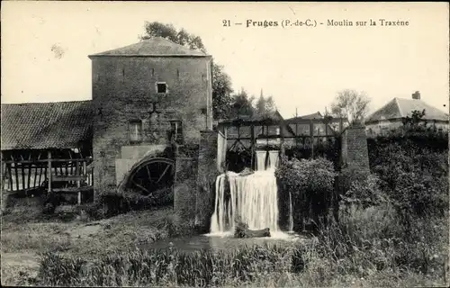 Ak Fruges Pas de Calais, Moulin sur la Traxène